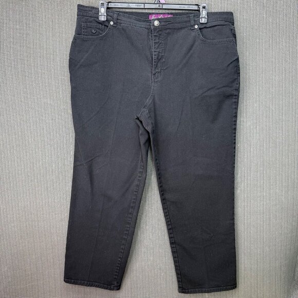 Gloria Vanderbilt Denim - Gloria Vanderbilt Womens Plus Size 20W Short Black Straight Leg Denim Jeans